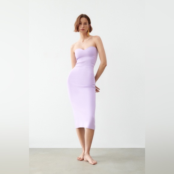 ZARA SWEETHEART PURPLE DRESS - Picture 6 of 10